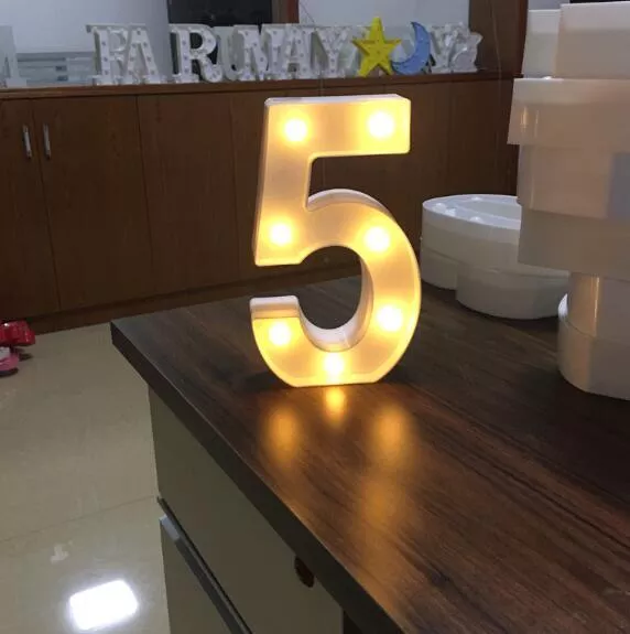 LED világító 5-s szám - 22cm elemes