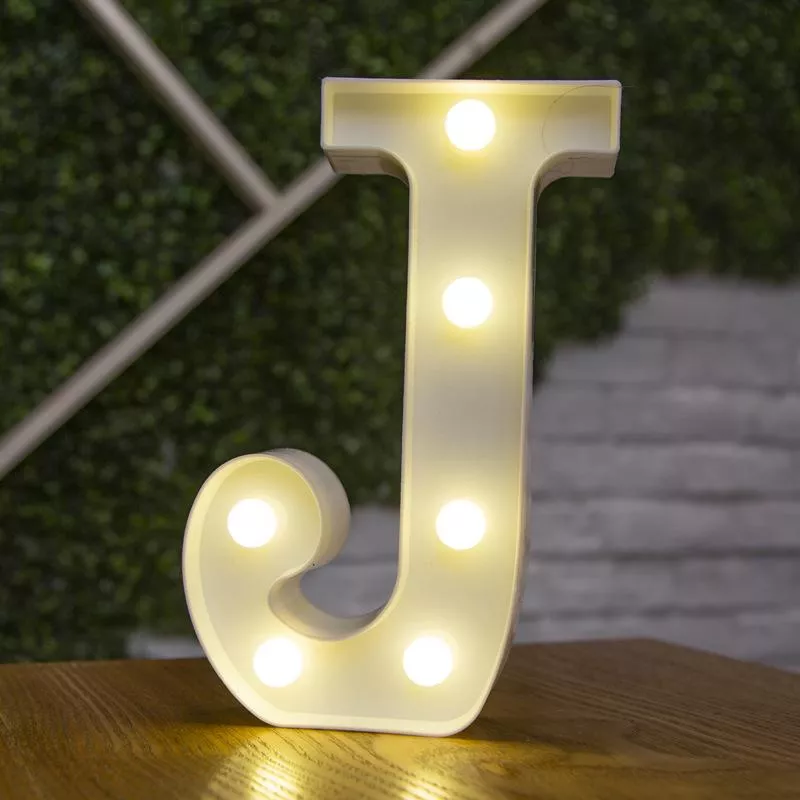 LED világító J betű - 22cm elemes