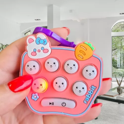 Mini pop-it, stresszoldó kulcstartó játék - cicás