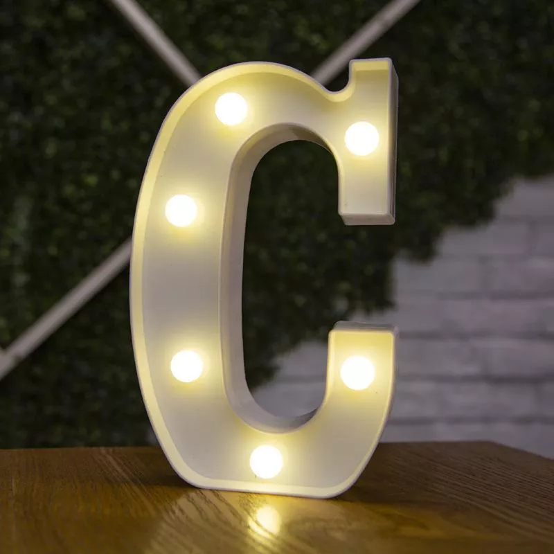 LED világító C betű - 22cm elemes