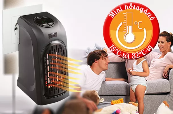 LCD kijelzős mini hősugárzó / 350W, radiátor