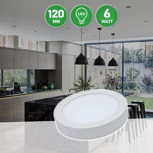 SMD kerek LED panel / 6W, 120mm átmérő - melegfehér - külső szerelésű