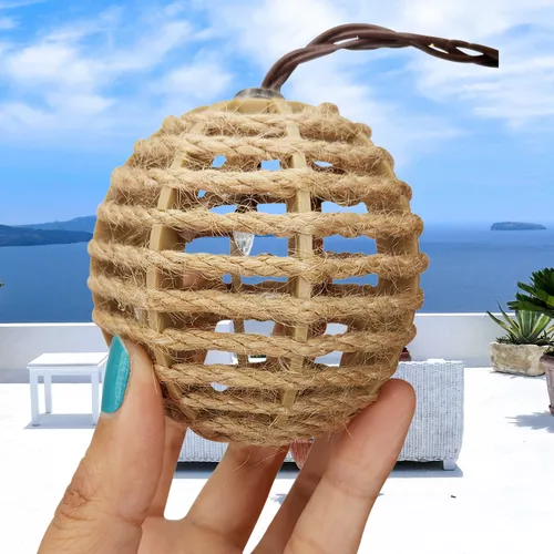 Napelemes vízálló rattan gömbfűzér, melegfényű, 10 LED izzóval 