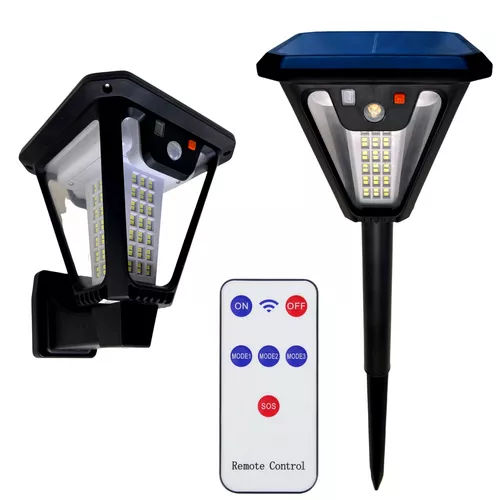 Napelemes 168 led retro utcai lámpa 3in1 +távirányító, mozgásérzékelővel