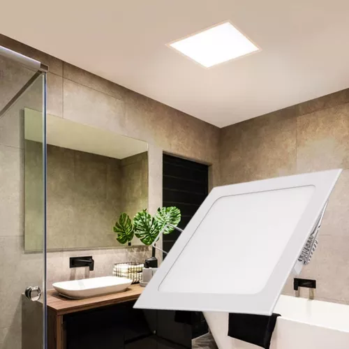 Négyzet LED panel / 12W, 16,5 x 16,5 cm - melegfehér - beépíthető