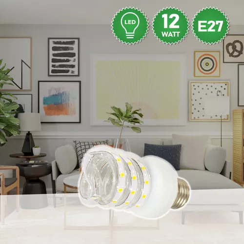 12W LED SPIRÁL fénycső E27 foglalatba - hidegfehér - (energiatakarékos, 12W≈110W)