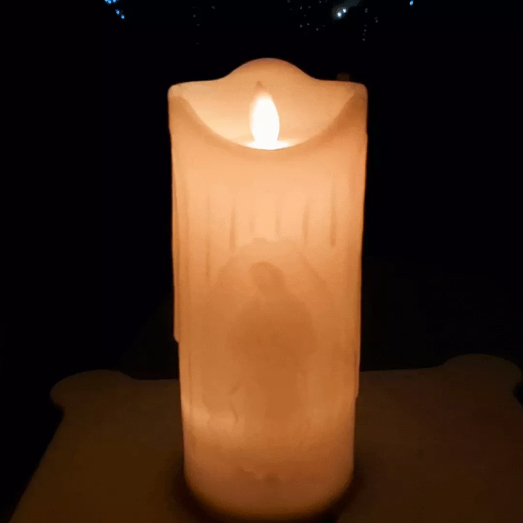 Biztonságos gyertya, pislákoló lánggal, valósághű LED gyertya 15cm