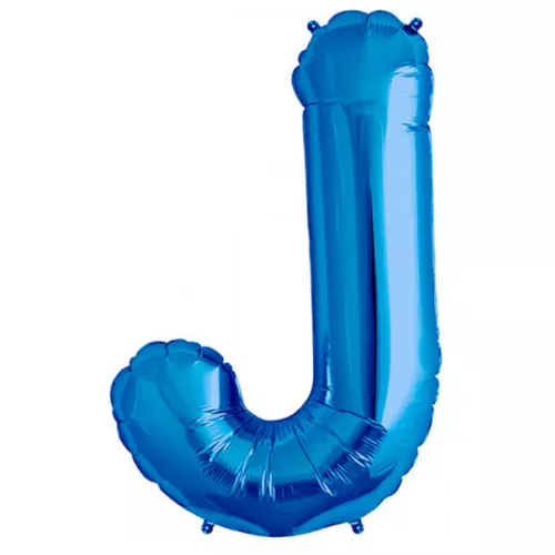 Óriás lufi betűk/ kék színű metál fólia, 40 cm (1 db) / J