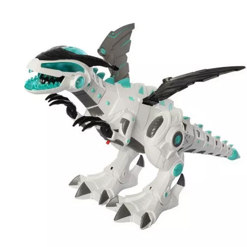 Élethű távirányítós robot dinoszaurusz füst + fény effektekkel, tűzokádó sárkány dínó, 50 cm