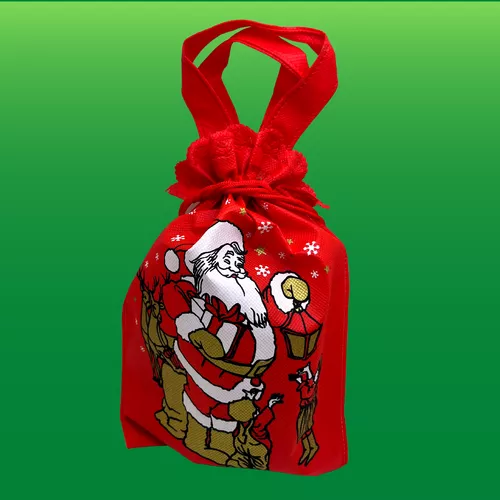 Mikulás csomag zacskó - öko textil mikulás tasak / kicsi