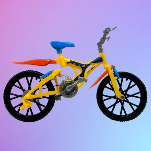 1:18 Kerékpár modell finger bike ujj bicikli  + cserélhető kerekek - sárga