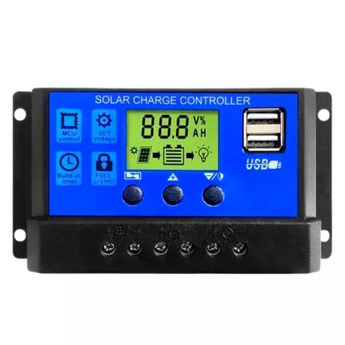 10A Töltésvezérlő akkumulátorokhoz, napelem rendszerekhez - 12V/24V