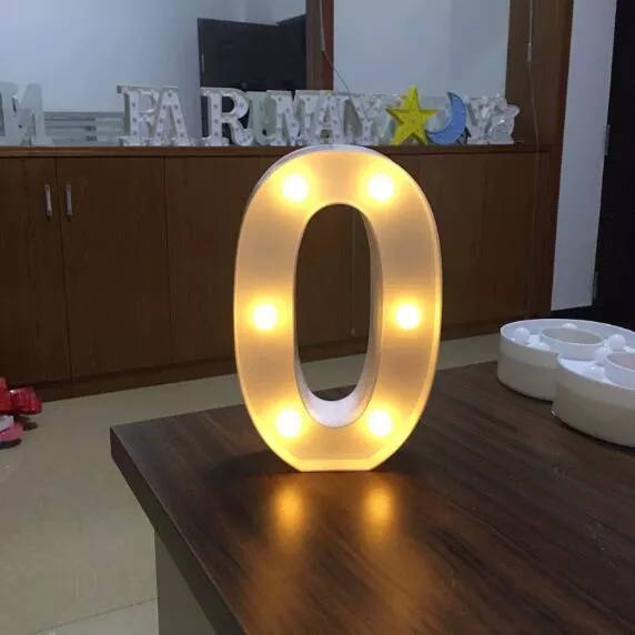 LED világító 0-s szám - 22cm elemes