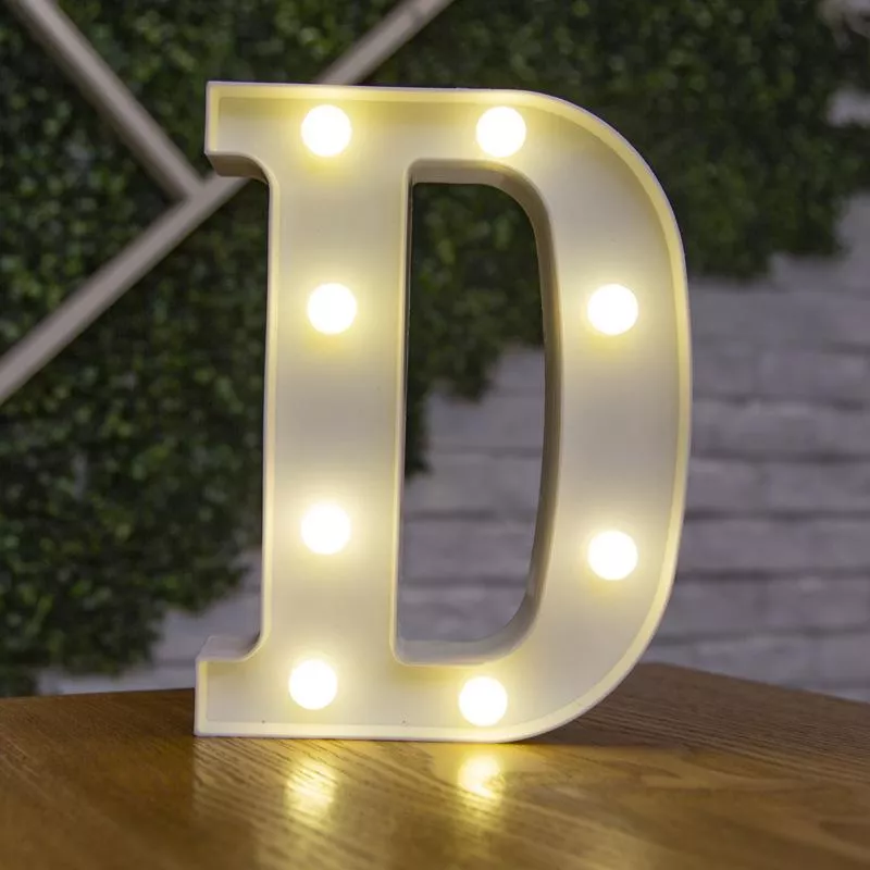 LED világító D betű - 22cm elemes