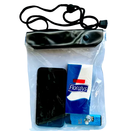 Nagy vízálló mobil, kulcs, bankkártya, pénz, stb... strandtok minden Android, iPhone, Samsung telefonnal kompatibilis
