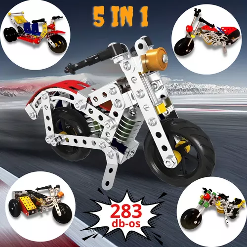 Fém motor építő készlet szerszámokkal, 5 az 1 ben, 283 db-os 