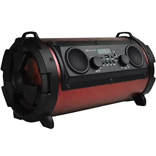 Óriás bluetooth Mp3 henger hangszóró + FM rádió, karaoke mód / vállpánttal, több színben, partyfénnyel - piros