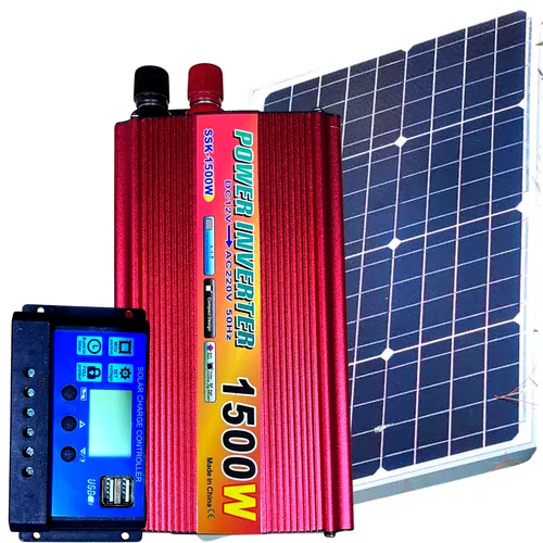 220V/12V napelem rendszer 150W panel 1500W inverter + töltésvezérlő