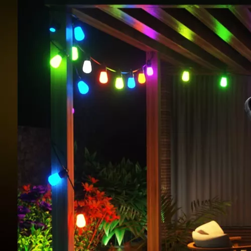 Napelemes vízálló dekoratív RGB fényfűzér 10 LED izzóval, villogó funkcióval