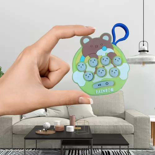 Mini pop-it, stresszoldó kulcstartó játék - mackós
