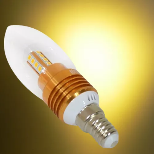 5W gyertya LED izzó, E14-es foglalatba /  - üveg búrában - Melegfehér 