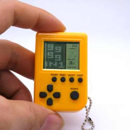 Retro tetrisz, mini játékgép - sárga