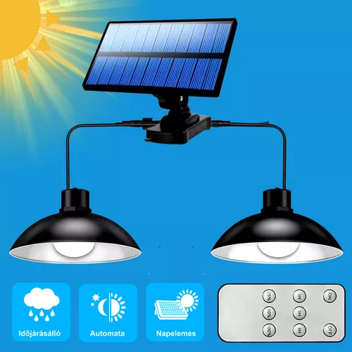 Többfunkciós, solar lámpa készlet +távirányító, +külön napelem