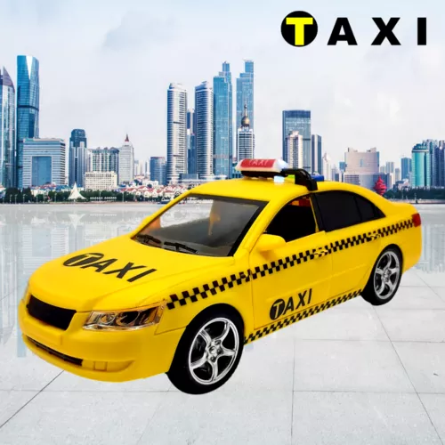 Taxi játékautó - nyitható ajtók, hang + fényjelzés