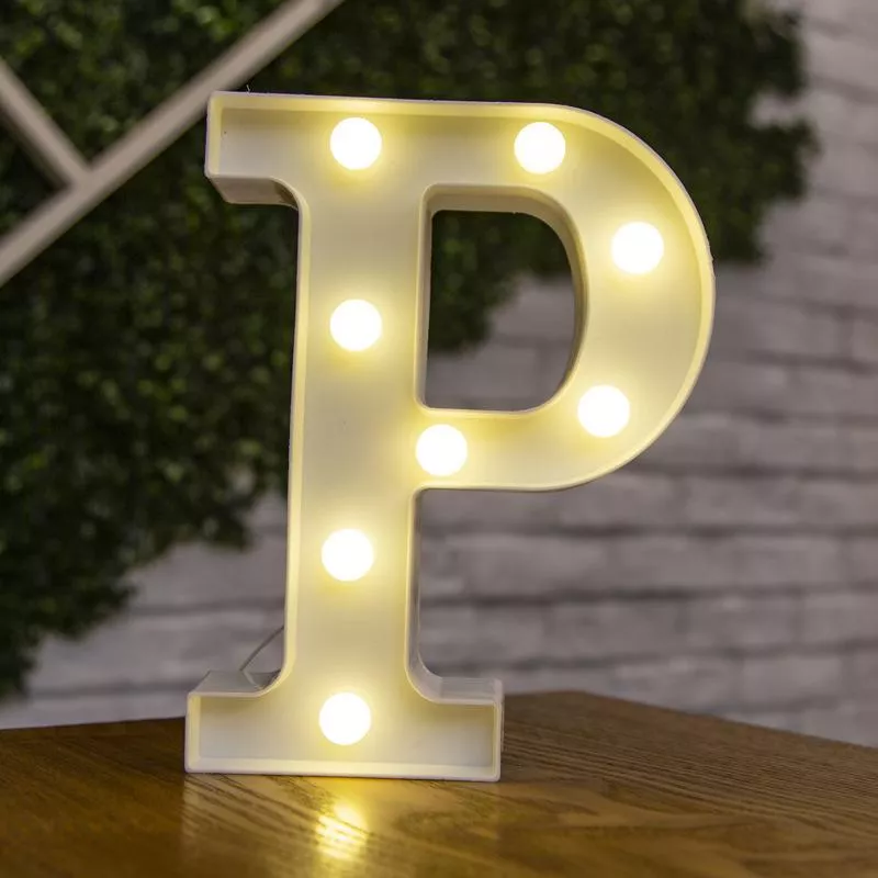 LED világító P betű - 22cm elemes
