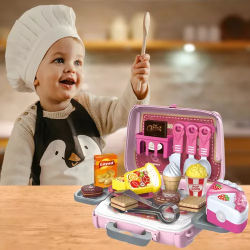 Játék cukrászkészlet mini bőröndben, mini cukrászszett