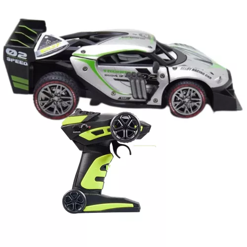 Távirányítós versenyautó füst + fény effektekkel, 1:16 - Grand Metal Racing / szürke