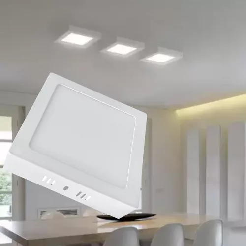 Négyzet LED panel / 12W, hidegfehér - külső szerelésű, 16 x 16 cm