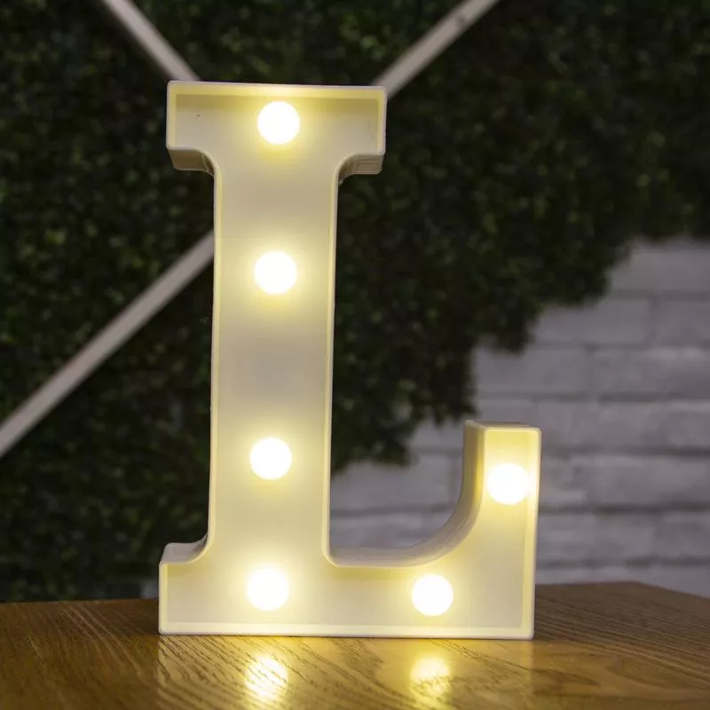 LED világító L betű - 22cm elemes