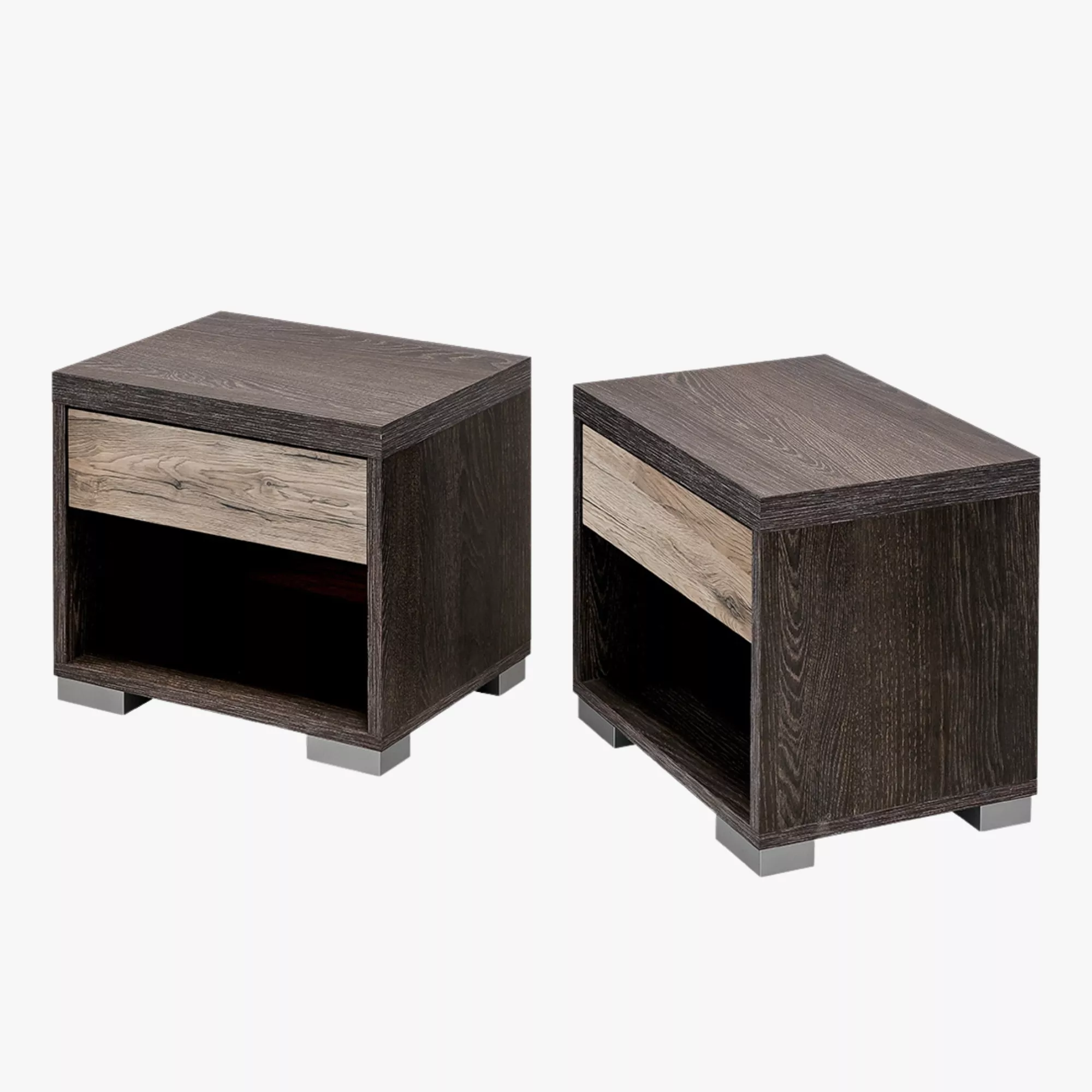 Polcos fiókos éjjeliszekrény