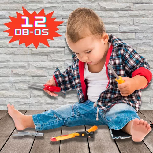 Játék szerszámkészlet, 12 db-os műanyag barkácskészlet