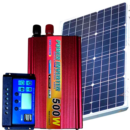 220V/12V napelem rendszer 150W panel 500W inverter + töltésvezérlő