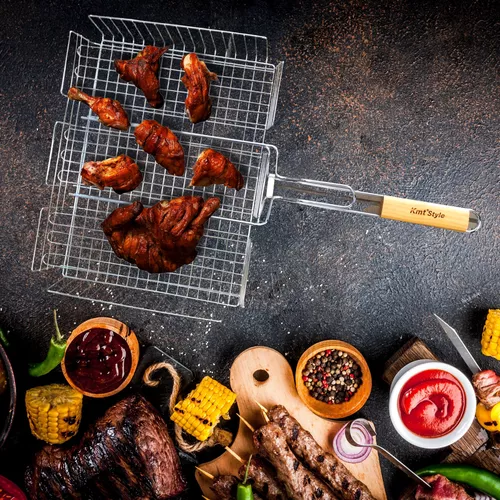 Állítható magasságú zárható grillrács, sütőrács, BBQ grillrács