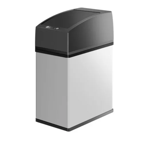 Érintésmentes automata rozsdamentes acél szemeteskosár, szenzoros szemetes kuka, 7 L - ezüst 