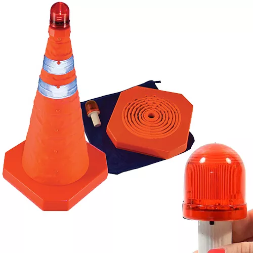  Ledes elakadásjelző bója / terelőkúp - összecsukható, 50 cm