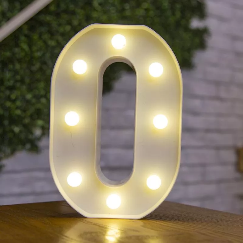 LED világító O betű - 22cm elemes