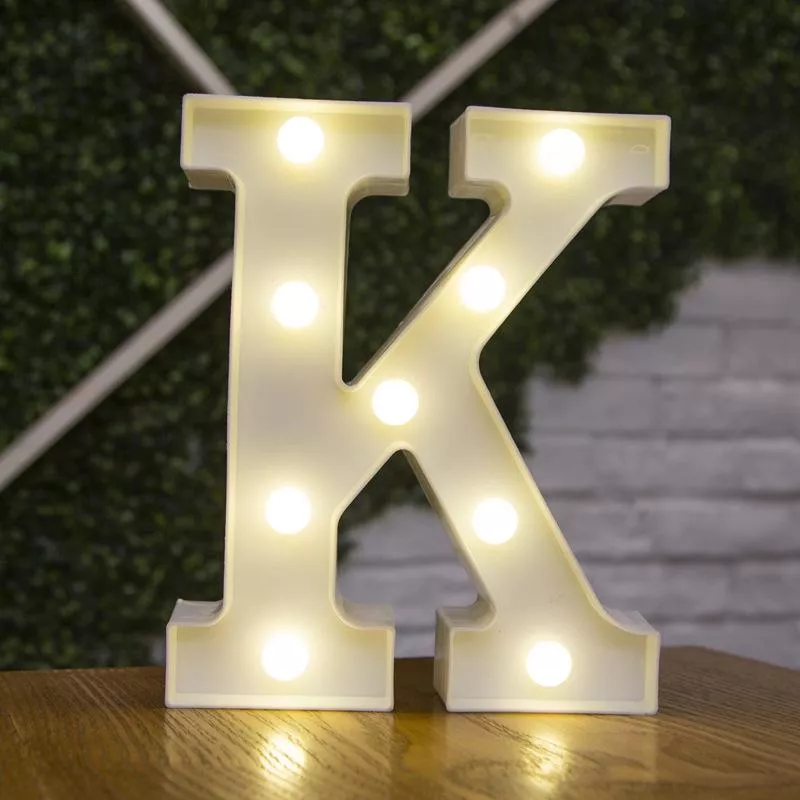 LED világító K betű - 22cm elemes