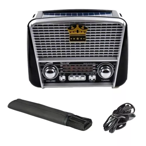 Retró beach hifi bluetooth napelemes rádió, hangszóró + Mp3 - szürke/fekete