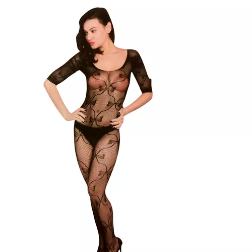 Szexi csipkés fehérnemű, testharisnya, body, catsuit/masni mintával