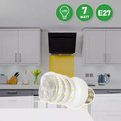 7W LED SPIRÁL fénycső E27 foglalatba - melegfehér - (energiatakarékos, 7W≈85W)