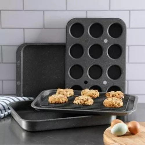 Tapadásmentes márványbevonatú 5 részes sütőkészlet, tepsi szett