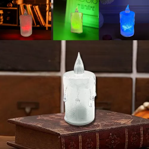 Kristály LED színes fényű gyertya mécses, rgb teamécses, 8 cm 