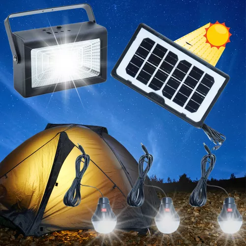Hordozható napelemes SMD led lámpa készlet powerbank funkcióval 