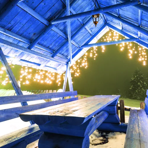 25 méter 500 Led flash jégcsapfűzér kültériés beltéri használatra - 3000k / melegfehér - 220V