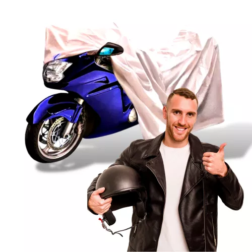 Fényvisszaverő, időjárásálló motorkerékpárvédő ponyva - prémium UV szűrővel / XL:245x105x125 cm