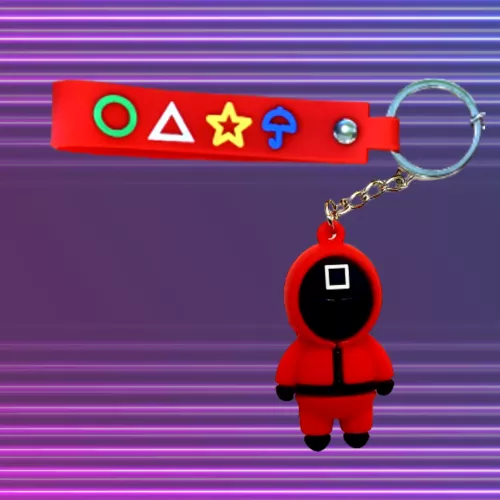 Squid Game kulcstartó: Négyzet - gumiszalaggal